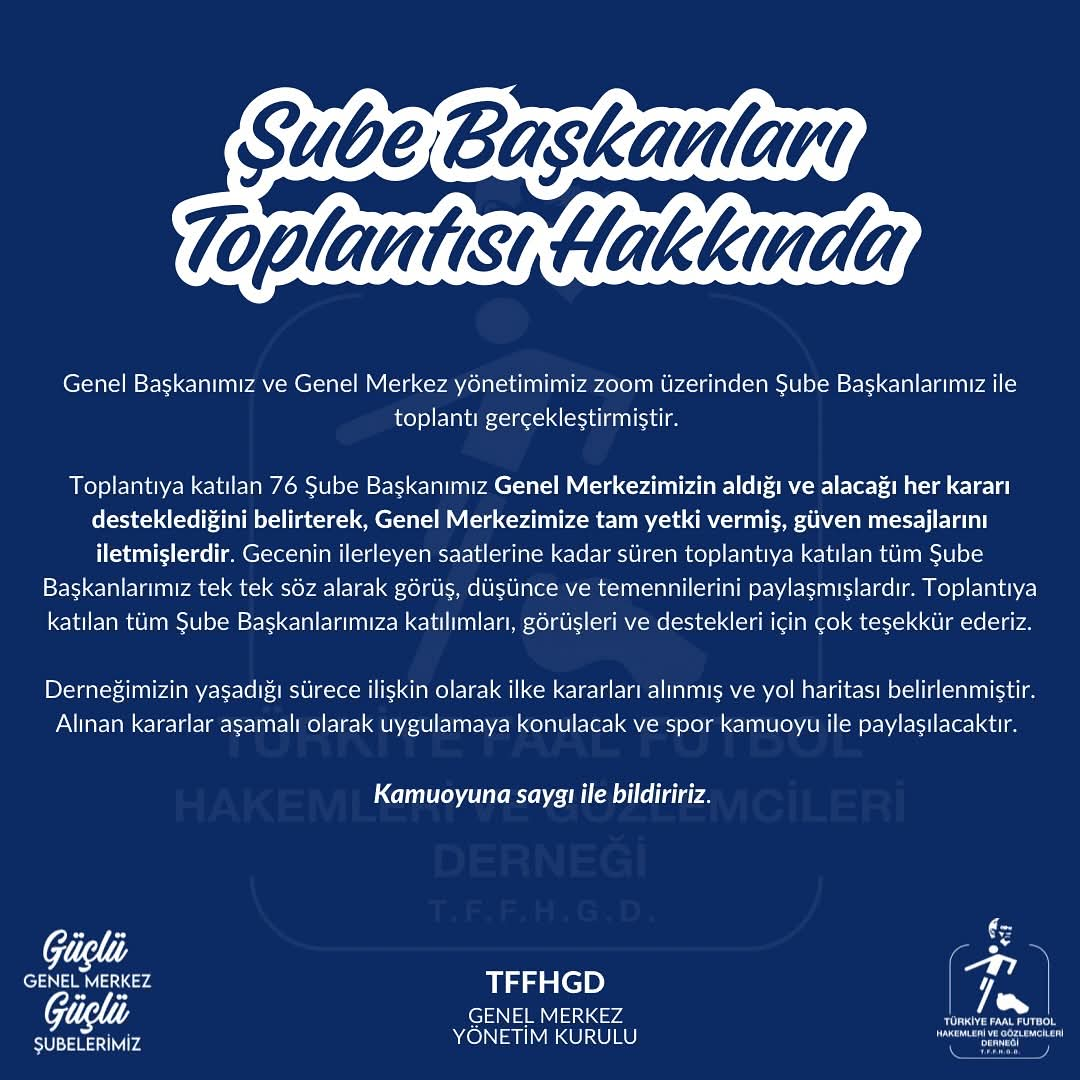 Şube Başkanları Toplantısı Hakkında