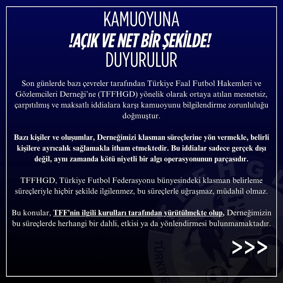  KAMUOYUNA AÇIK VE NET DUYURUDUR!